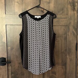 LOFT Women’s Sleeveless 3/4 Button Down Top